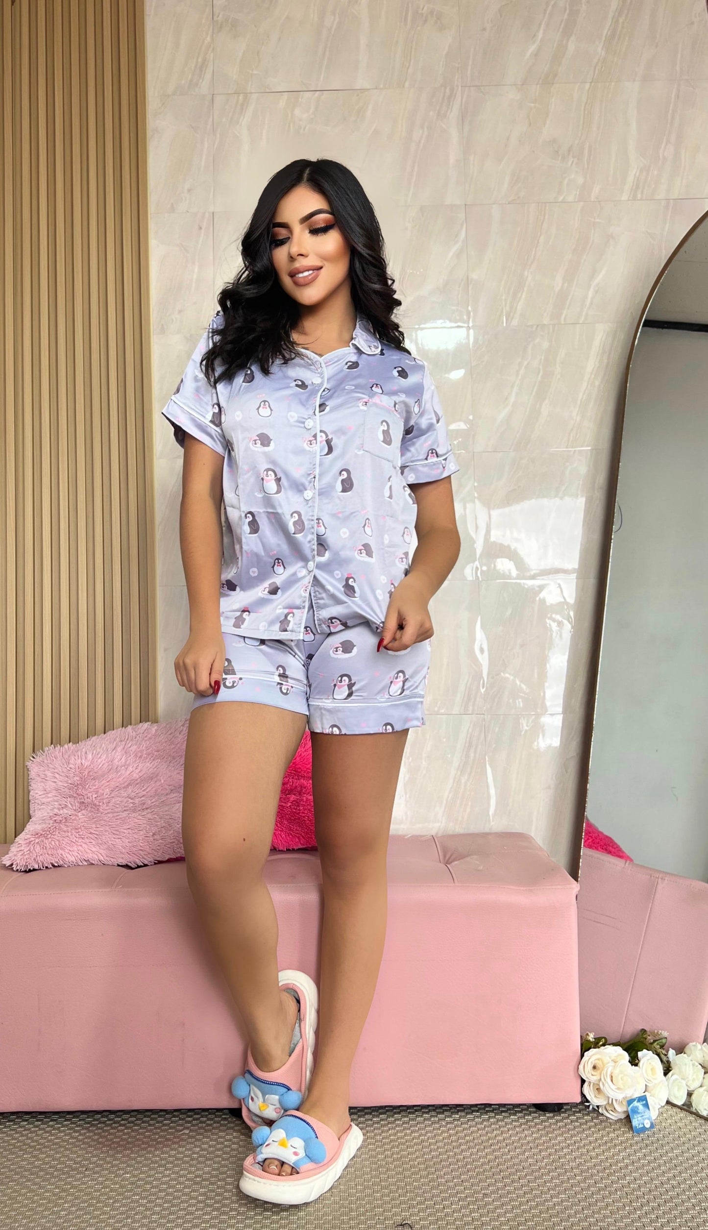 SATÍN BOTÓN DAMA SHORT