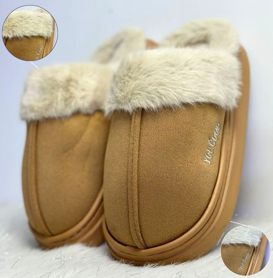 Pantuflas Marron  unisex con peluche interior